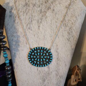 Turquoise Cluster Necklace